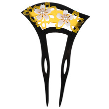 1Pc Yellow Acrylic Antique Hairpin Chinese Style U-Shaped Hair Stick