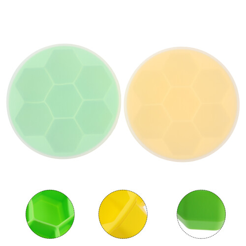 2Pcs Silicone Honeycomb Ice Cube Makers Assorted Color Ice Mold Tray 2