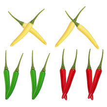 12 lebensechte Kunststoff-Chilischoten für , Deko, Foto, Lehre