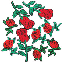 9Teile Mode Aufnäher Rose Blume Florale Applikation Dekorative Patches
