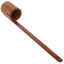 langstieliger weinschöpflöffel aus holz, flacher küchenschöpflöffel