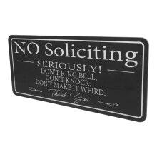 selbstklebendes „no soliciting“-schild aus acryl, witterungsbeständig
