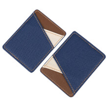 2Stk Klebepocket PU Leder Handy Rückseite Kartenhalter Blau