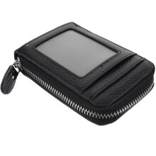 Kartenetui Mit Reißverschluss Schwarz Kleine Tasche Für Karten