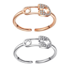 2 Verstellbarer Pin-Form Finger Ring Damen Schmuck