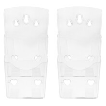 2Stk Magazine Holder Büro Aktenorganizer Transparent Broschürenhalter