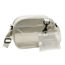 Transparente Bereift Kunststofftasche 2 In 1 Crossbody Kosmetik Geldbörse