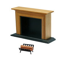 1 Set Mini Kamin Mit Realistischem Stapel Modell