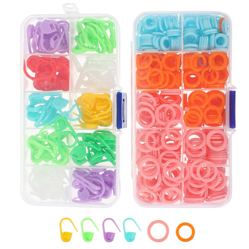 Crochet Markers Assorted Color 2boxes 2.2x1x0.4in