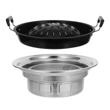 ensemble poêle coréenne plaque barbecue pour viandes