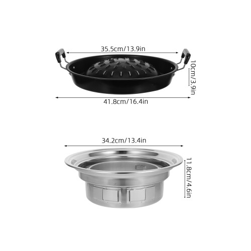 ensemble poêle coréenne plaque barbecue pour viandes 1