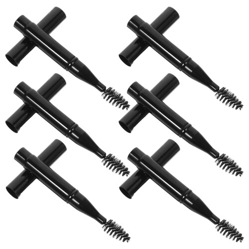 Raindrops  6 Pcs Eye Makeup Tools Eyelashes Brushes Brow Eyebrow Black