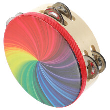 regenbogen tamburin mit doppelreihe schellen handpercussion instrument