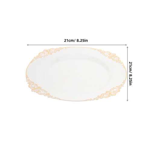 10 pratos transparentes 21 cm com borda plástico 1