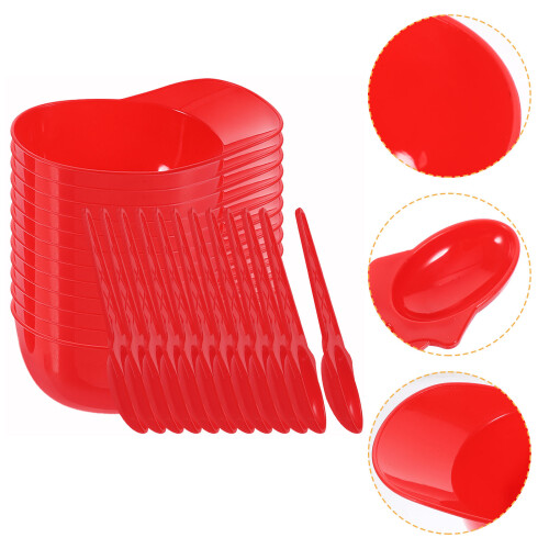 12 sets baseball-cap-schüsseln mit löffeln, - und dessertschüssel 1