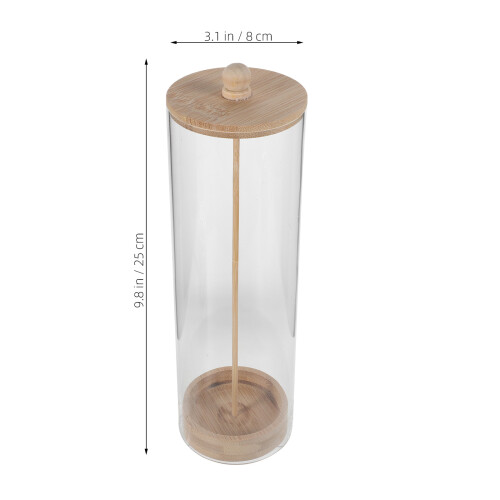 durchsichtiger strohhalmdispenser mit holzdeckel für oder büro 2