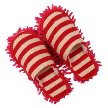 2Paare Chenille Reinigungslappen Hausschuhe Rot Bodenreinigung Zuhause