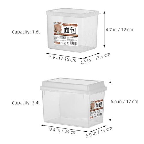 2Stk. Airtight Kunststoff Transparent Mit Deckel 1