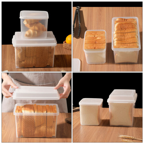 2Stk. Airtight Kunststoff Transparent Mit Deckel 2