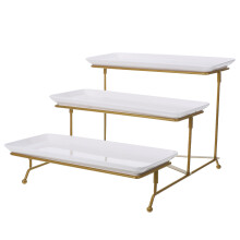 3-stufiges Servierplatten-Set aus Metall für Desserts, Snacks,