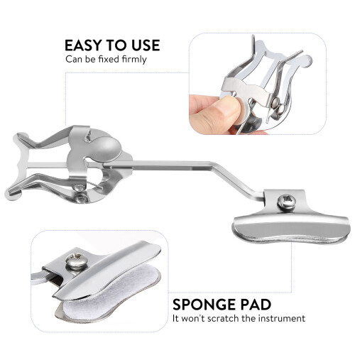 support partitions trompette trombone lyre pince fixer argenté 2