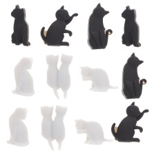 12 anneaux en silicone forme chat pour verres à vin, mixtes