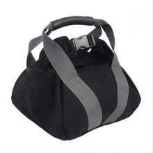 Sandbag Powerbag With Handles Adjustable 10kg Canvas Black For Weight Lifting And Functional Fitness