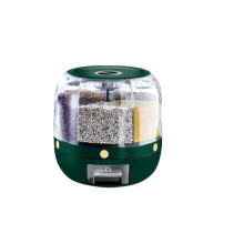 Breakfast Cereal Dispenser Rotary Food Dispenser Round Rice Cereal Storage Container Model A Beans