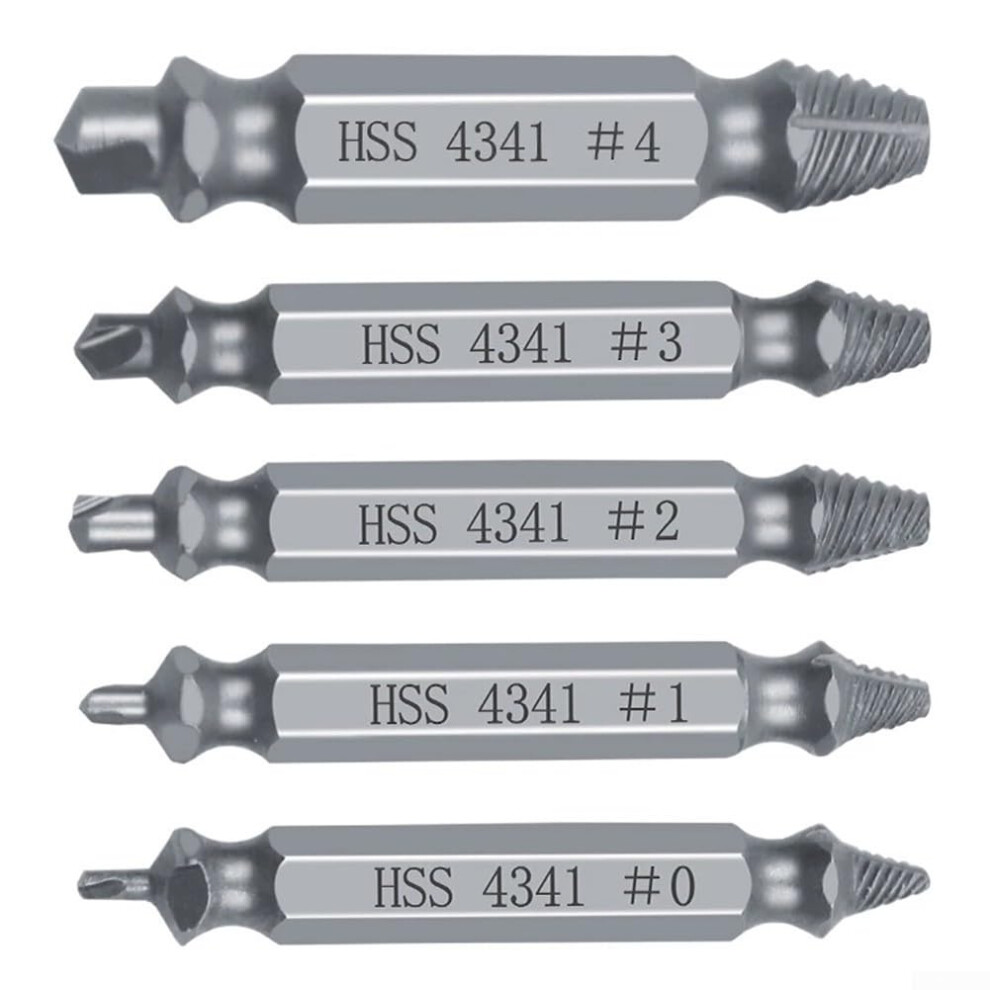 Broken Bolt Removal Kit 5-Piece, Long-Lasting High-Speed Steel Screw Extractors For Rusty And Stuck Screws 9016109445445