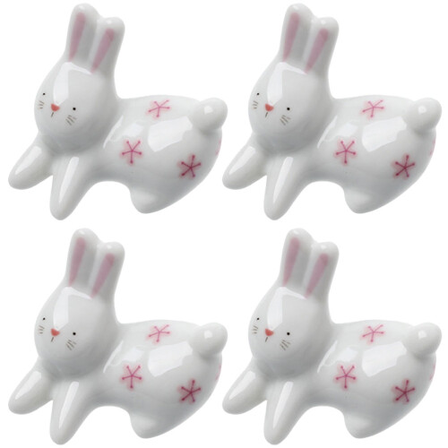 4 hasenförmige Keramikhalter für essstäbchen, ideal zu hause