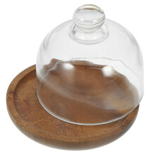 1 set mini holz dessert cupcake platte mit glasdeckel, bunt
