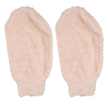 2Stk Beige Badehandschuhe Peeling Körpermassage Sanfte Hautpflege