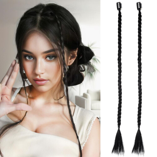 2 unidades extensiones de con clip y flequillo largo