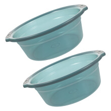 2 palanganas plástico con para , pies y y