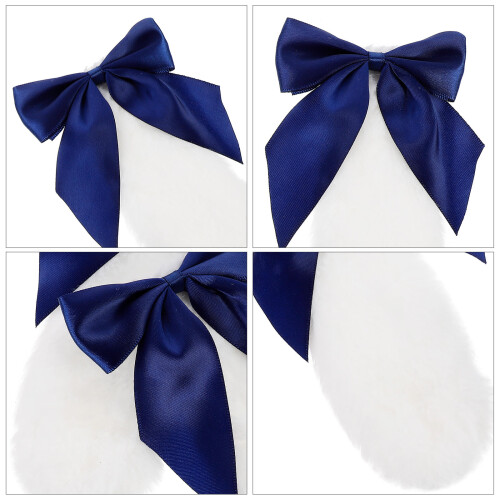 1 pair rabbit ears plush decor for motorbike 1