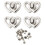 4pcs double heart luggage locks for bag hardware buckle accessory 9