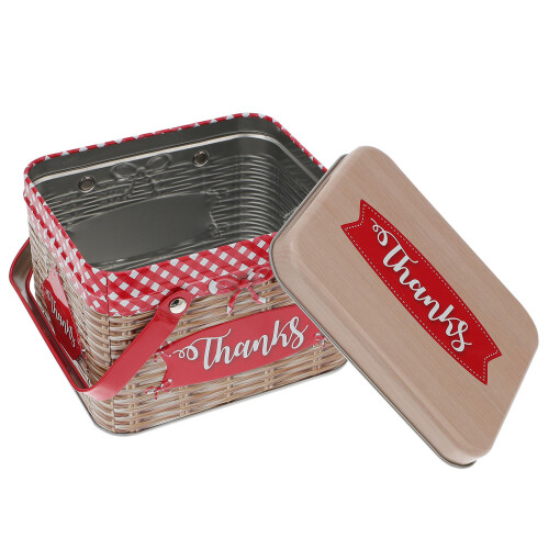 scatola biscotti in rattan e in lamiera