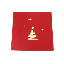 Kerstboomkaarten handgemaakt met envelop, gesneden design