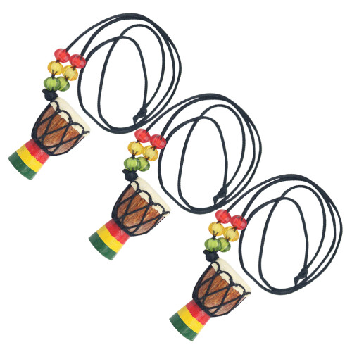 colar de com mini 3 unidades pingente tambor