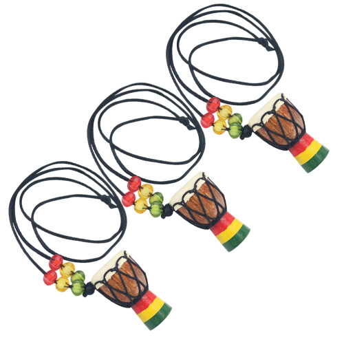 colar de com mini 3 unidades pingente tambor 2