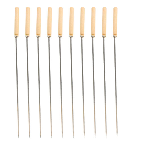 10 espetos planos aço inoxidável com de para