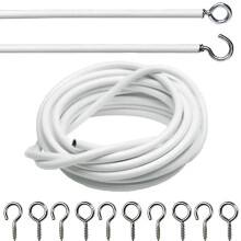 3 m Vorhangband PVC, beschichtet, mit 4 Schafaugen-Nägeln
