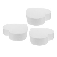 3 unidades espuma forma coração para bolo, decoração e artesanato diy