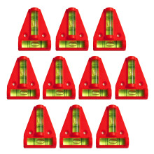 Conjunto de 10 níveis cruzados com furos para parafusos (vermelhos)