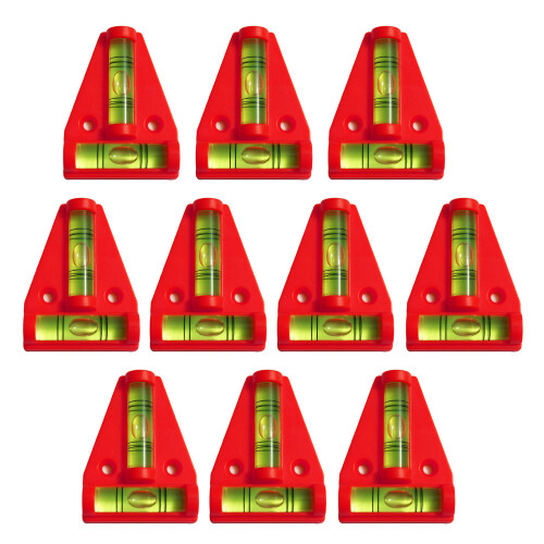 Set mit 10 Wasserwaage mit Schraubenlöchern (rot)