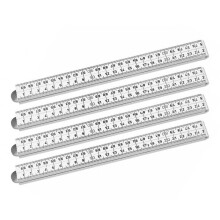 Set med 4 vikbara linjaler (fiber, vit, 1 meter)