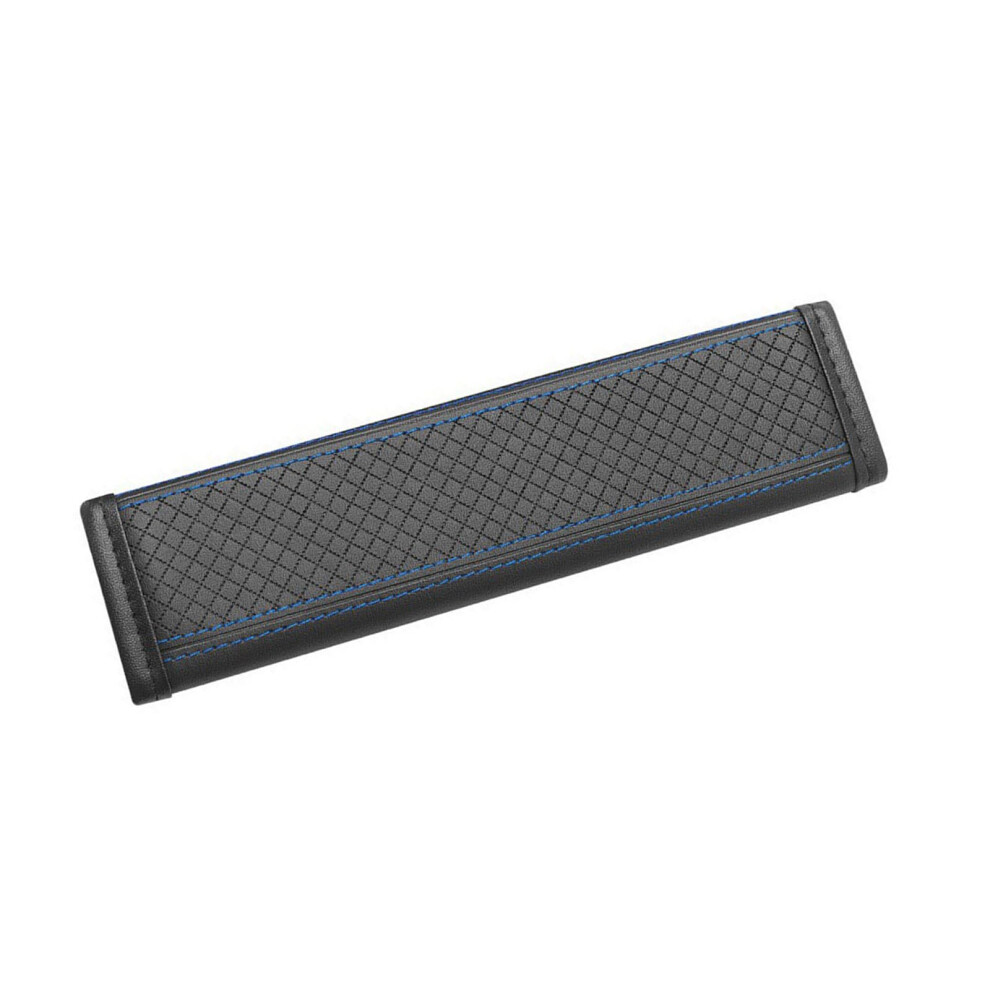 Seatbelt Pad Leather Car Cushioned Shoulder Strap Covers Breathable Seatbelt Padding And Black/Blue 9393856382071