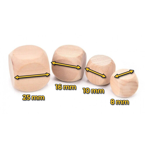 Sats med 100 träkuber (tärningar), storlek: medium (10 mm) 1