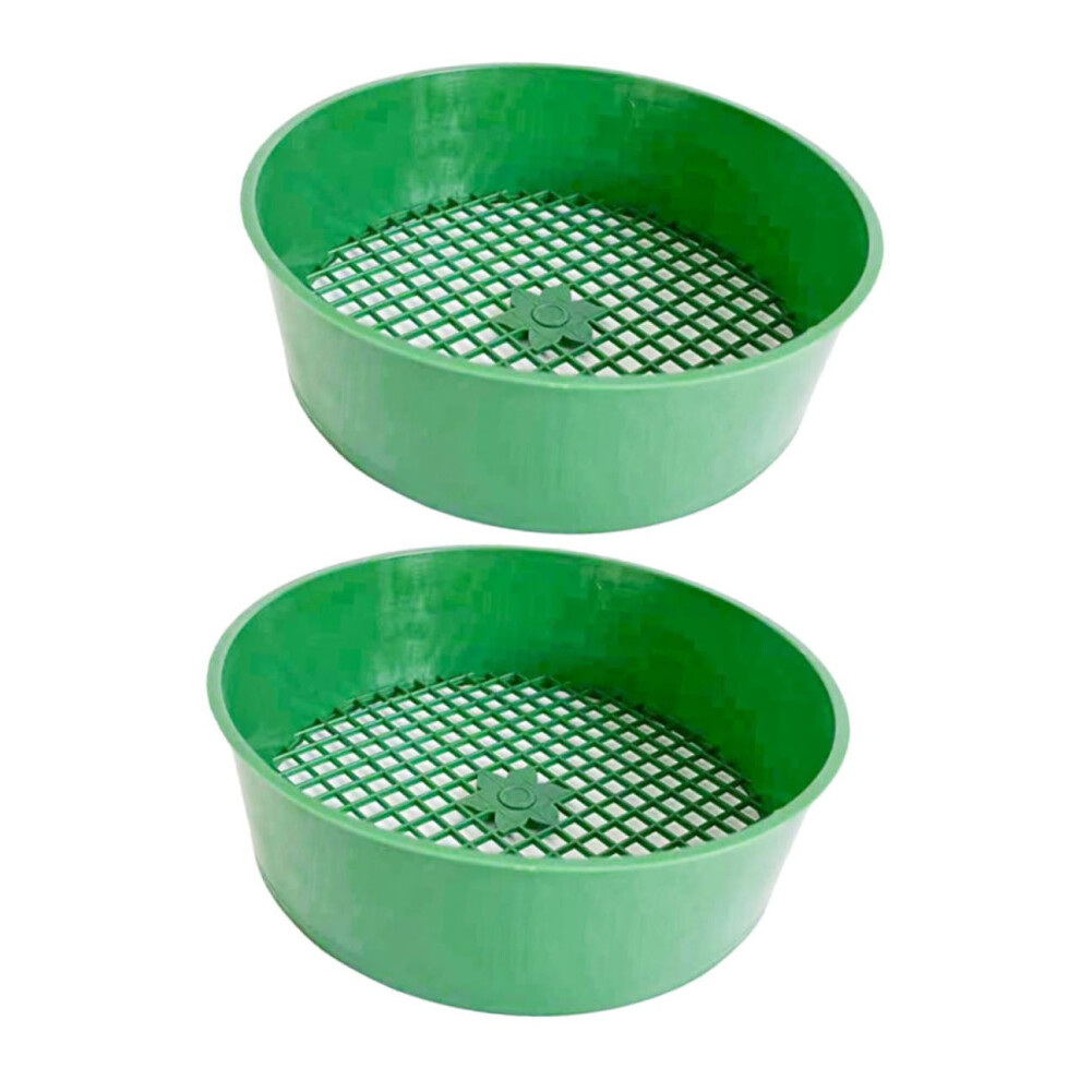 Garden Soil Sieve 2-Piece Heavy-Duty Compost Sifter For Outdoor Plants Pots Plastic Frame Filter Rocks Leaves Gravel-image-OPC-PM9YSWN-NEW