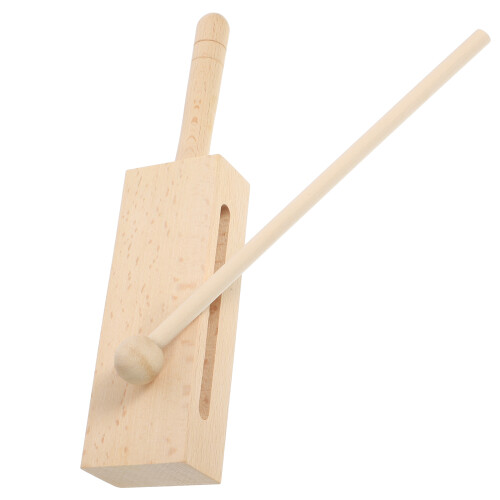 holz-rhythmusinstrument mit schlägel, holzblock, perkussionsinstrument